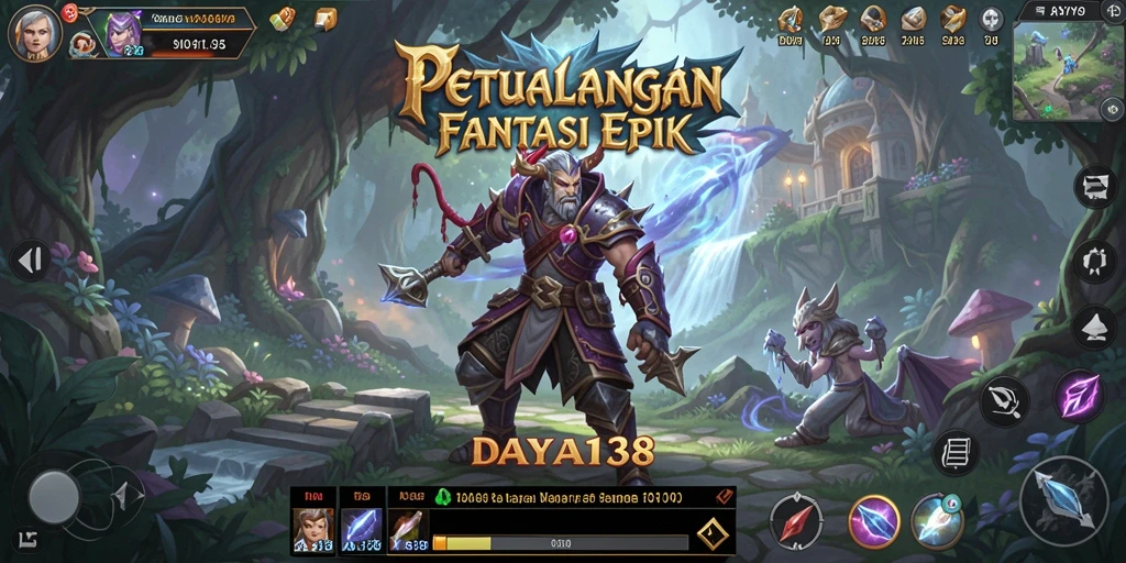 Tampilan gameplay menarik dengan karakter dan pertarungan RPG yang menarik.