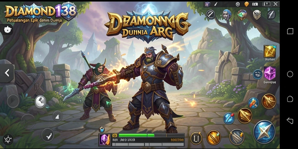 Tangkapan layar gameplay dinamis DIAMOND138 dengan karakter beraksi.