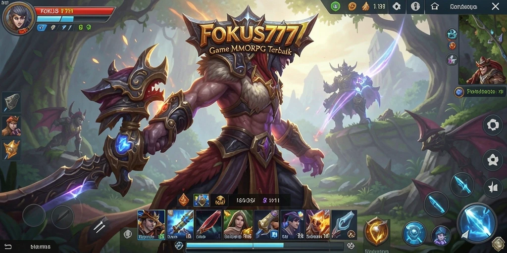 Gameplay FOKUS777 menampilkan pertarungan epik di dunia fantasi.