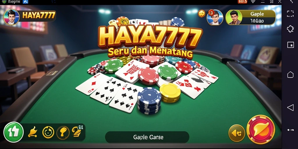 Tampilan gameplay mendebarkan dalam HAYA777, permainan Gaple yang seru.
