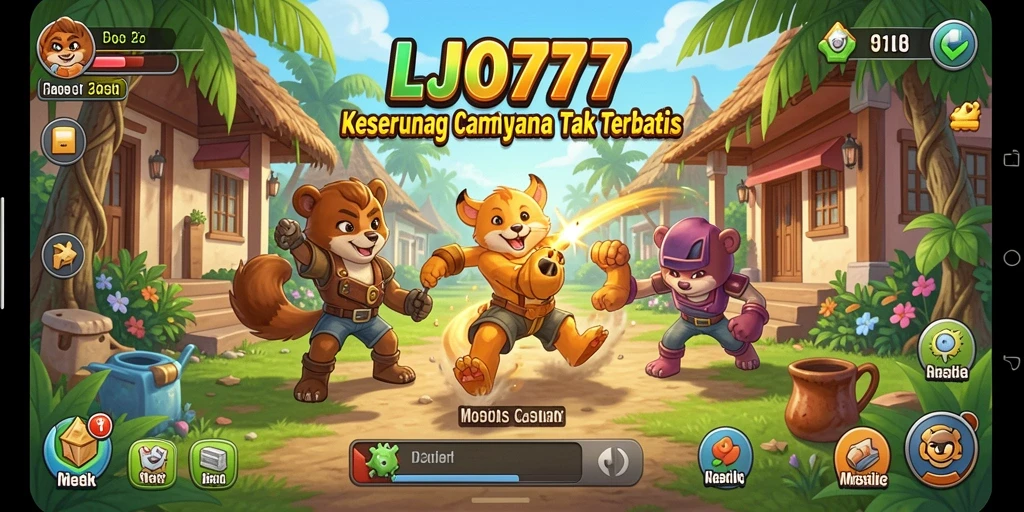 Tampilan gameplay LJO777 yang mendebarkan dan penuh warna.