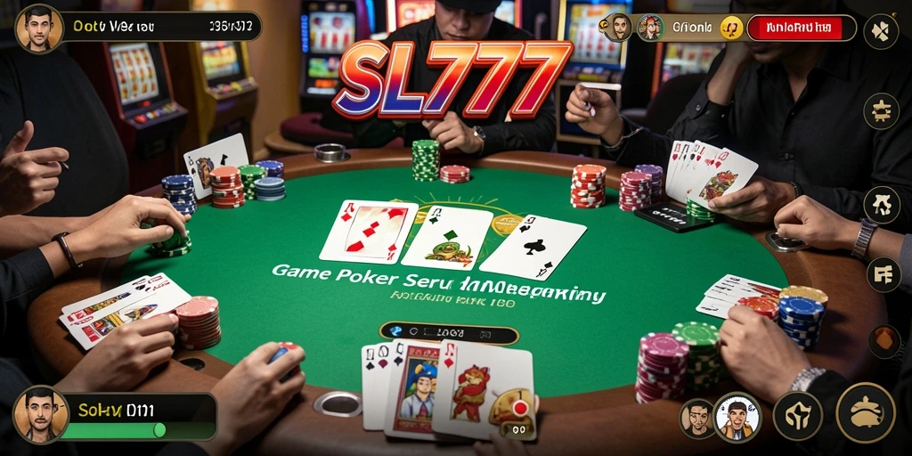 Tampilan utama SL777 yang menampilkan gameplay poker menarik.