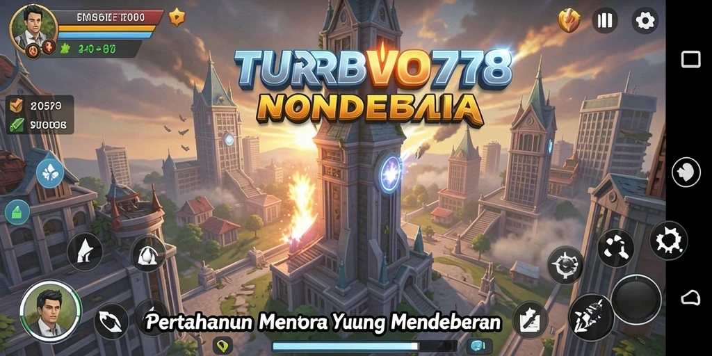 Tampilan gameplay menara pertahanan yang menegangkan di TURBO78.