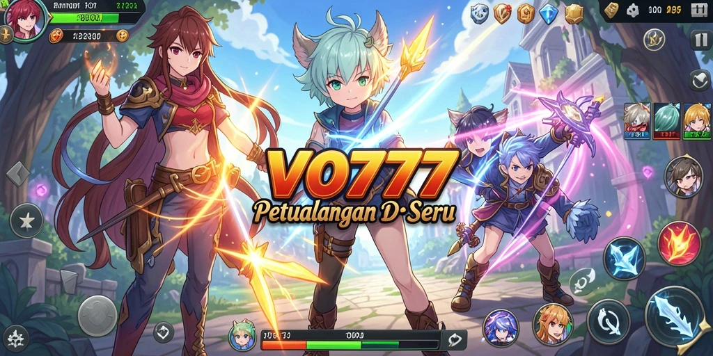 Tampilan gameplay menarik dari VO777 yang menampilkan karakter anime.